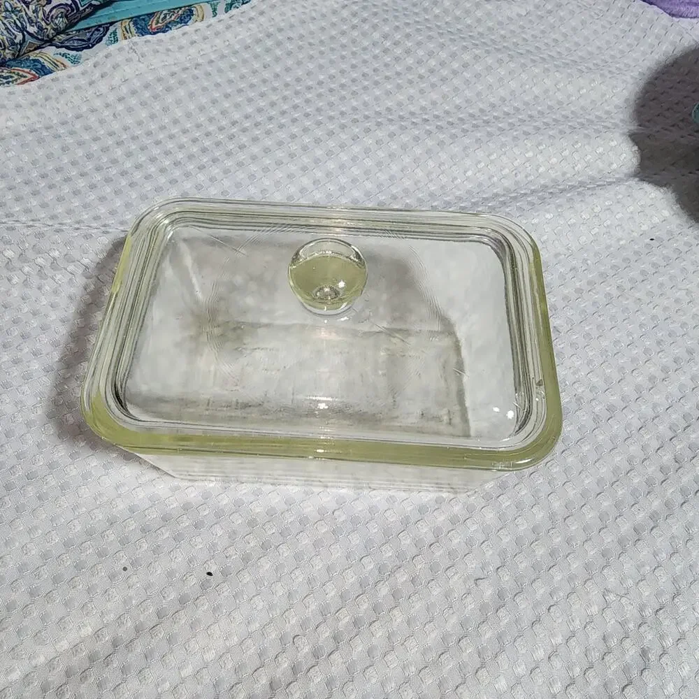 GLASBAKE EUC GLASS LIDDED 1.5 qt LOAF BAKEWEAR PAN GLASS
